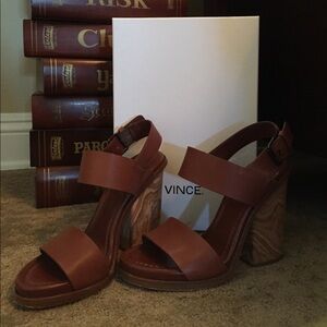 Vince Brown Leather Sandals